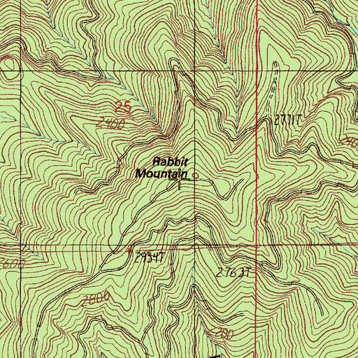 Topographic Map of Rabbit Mountain, OR