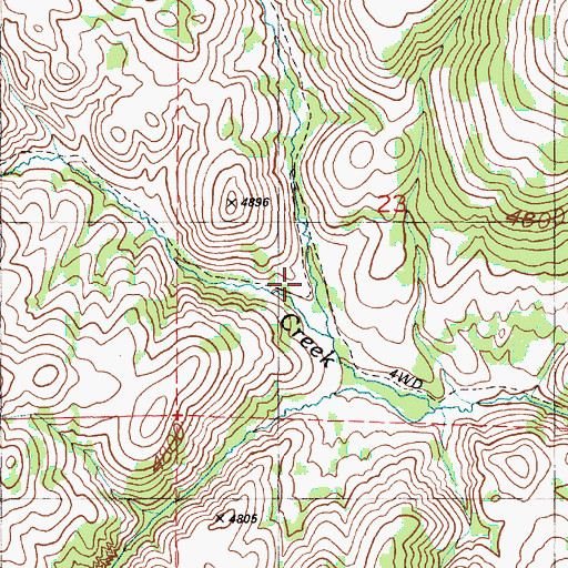Topographic Map of Rail Canyon, OR