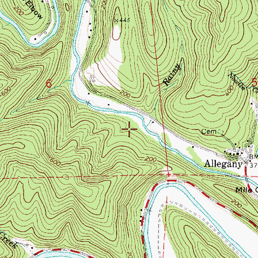 Topographic Map of Rainy Creek, OR