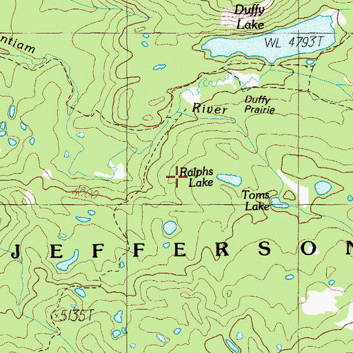 Topographic Map of Ralphs Lake, OR