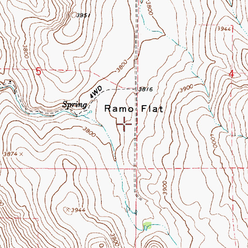 Topographic Map of Ramo Flat, OR