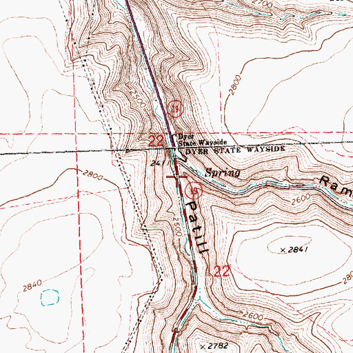 Topographic Map of Ramsey Canyon, OR