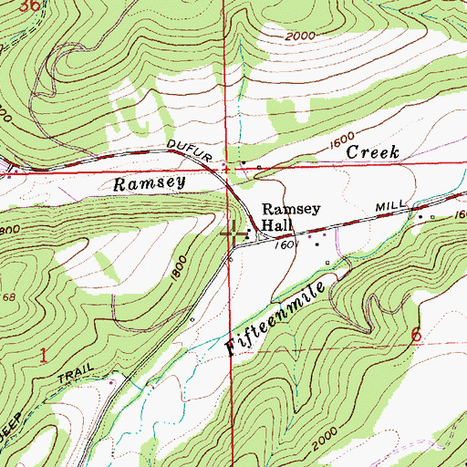 Topographic Map of Ramsey Hall, OR
