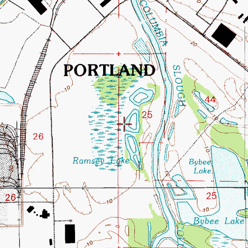 Topographic Map of Ramsey Lake, OR