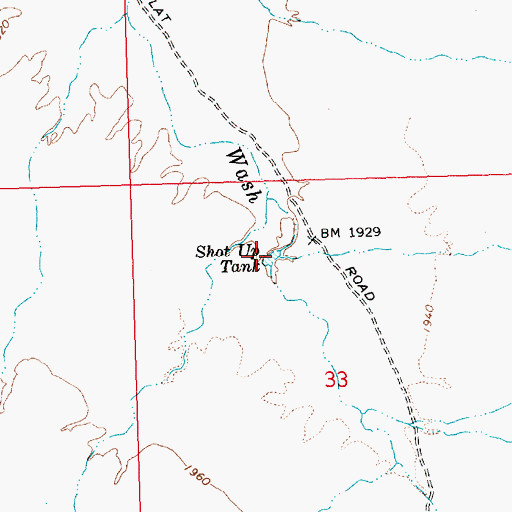 Topographic Map of Shot Up Tank, AZ