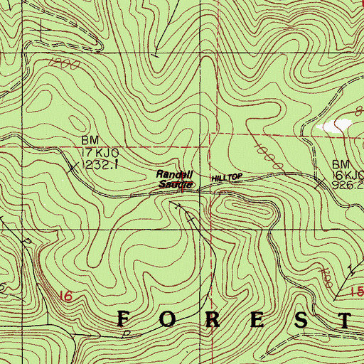 Topographic Map of Randall Saddle, OR