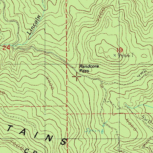 Topographic Map of Randcore Pass, OR