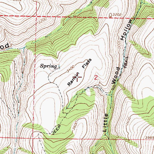 Topographic Map of Rankin Flats, OR