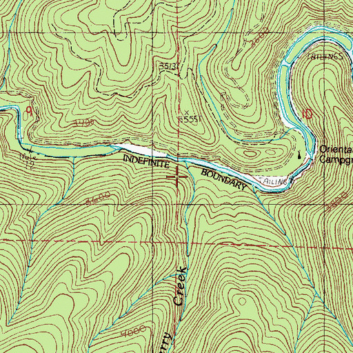 Topographic Map of Raspberry Creek, OR