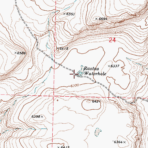 Topographic Map of Rastus Waterhole, OR