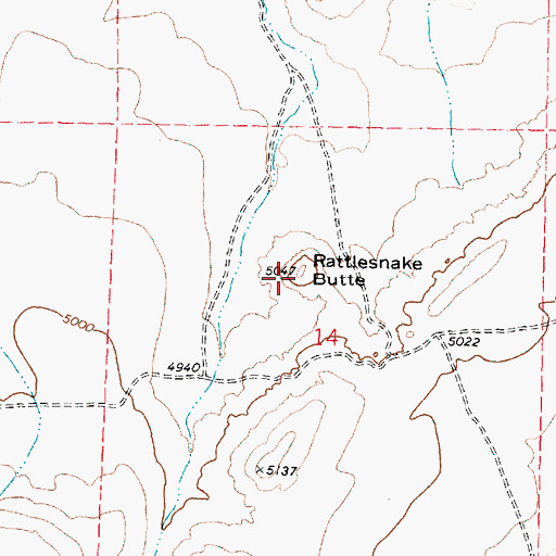Topographic Map of Rattlesnake Butte, OR