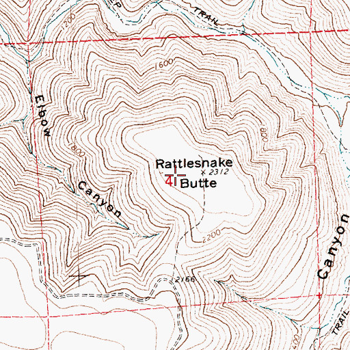 Topographic Map of Rattlesnake Butte, OR
