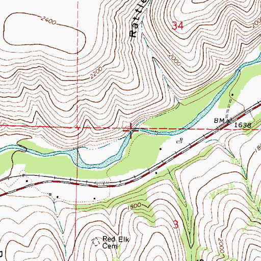 Topographic Map of Rattlesnake Canyon, OR