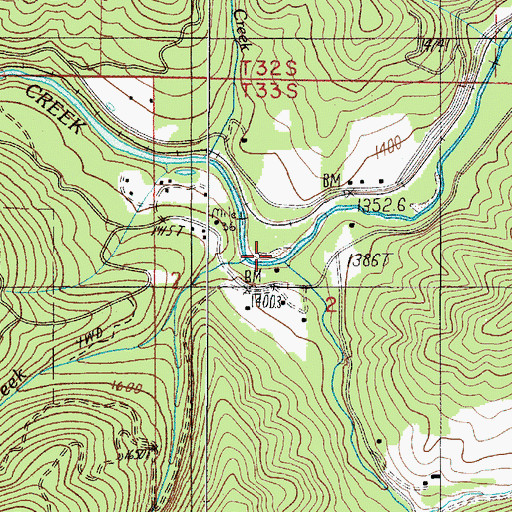 Topographic Map of Rattlesnake Creek, OR