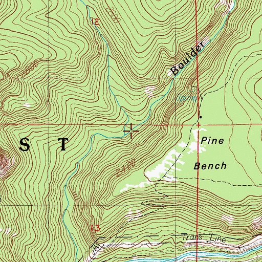 Topographic Map of Rattlesnake Creek, OR