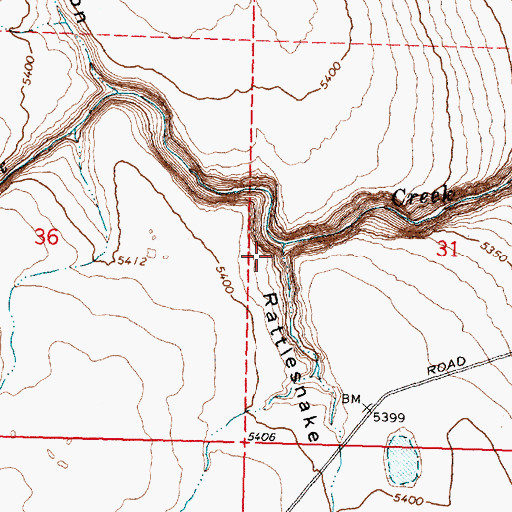 Topographic Map of Rattlesnake Draw, OR