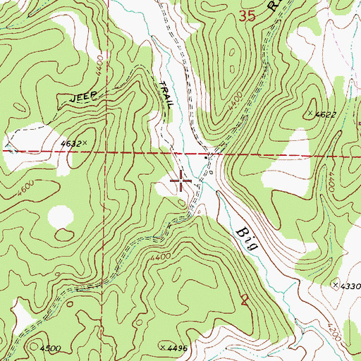 Topographic Map of Rattlesnake Gulch, OR
