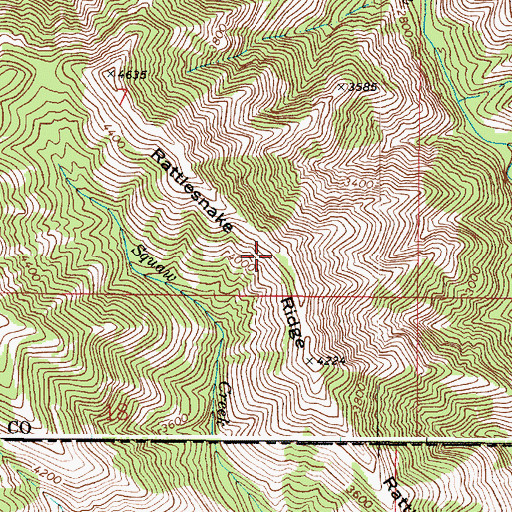 Topographic Map of Rattlesnake Ridge, OR