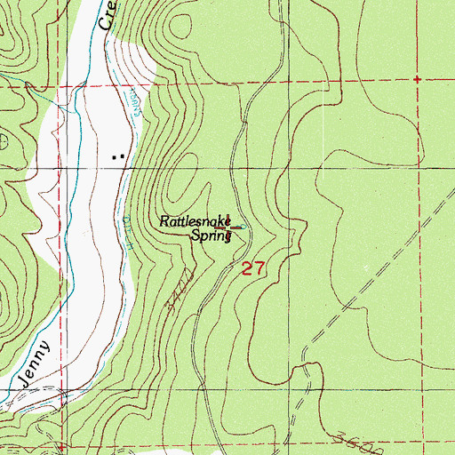 Topographic Map of Rattlesnake Spring, OR