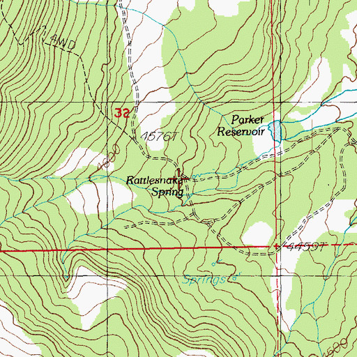 Topographic Map of Rattlesnake Spring, OR