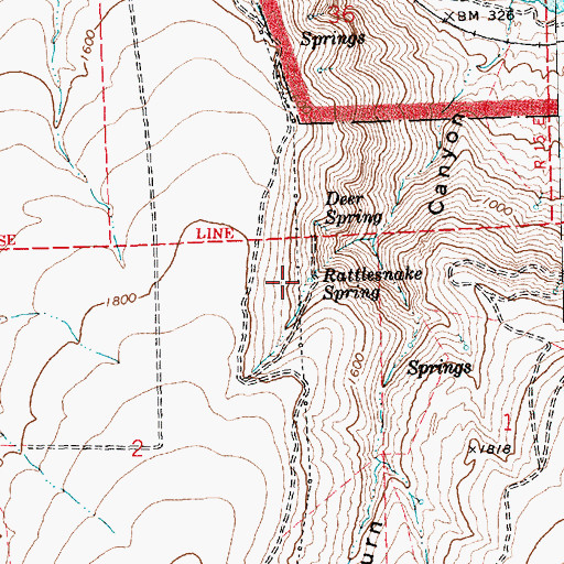 Topographic Map of Rattlesnake Spring, OR
