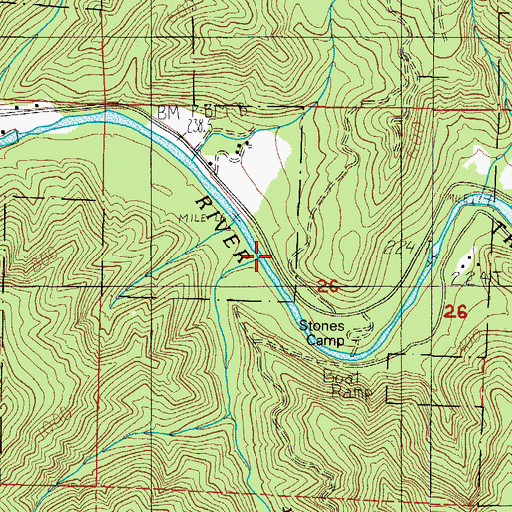 Topographic Map of Rawe Creek, OR