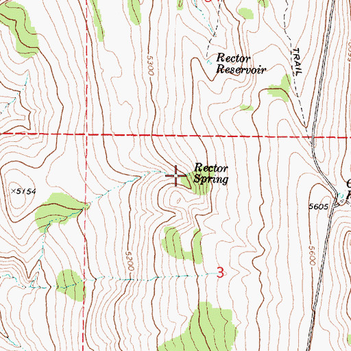 Topographic Map of Rector Spring, OR