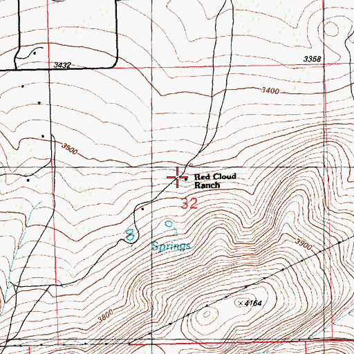 Topographic Map of Red Cloud Ranch, OR