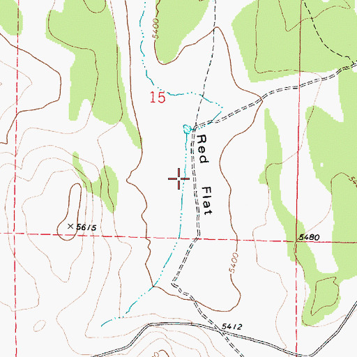 Topographic Map of Red Flat, OR