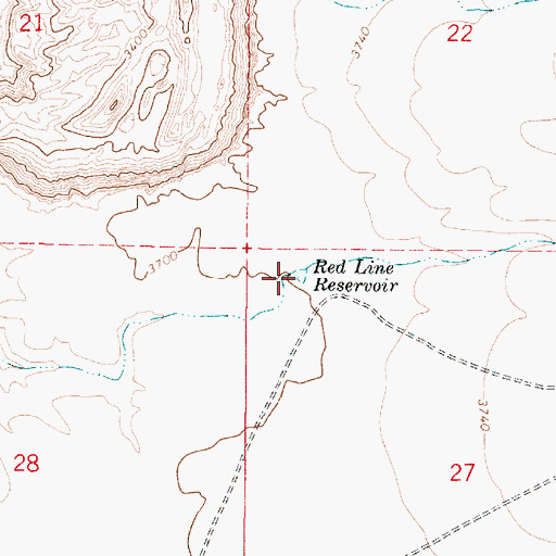 Topographic Map of Red Line Reservoir, OR