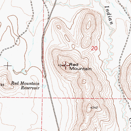 Topographic Map of Red Mountain, OR