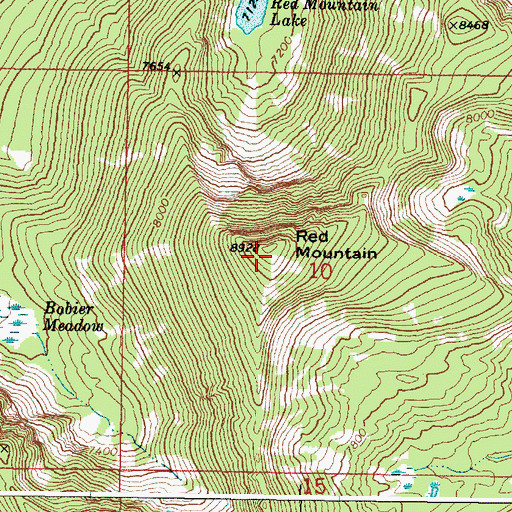 Topographic Map of Red Mountain, OR