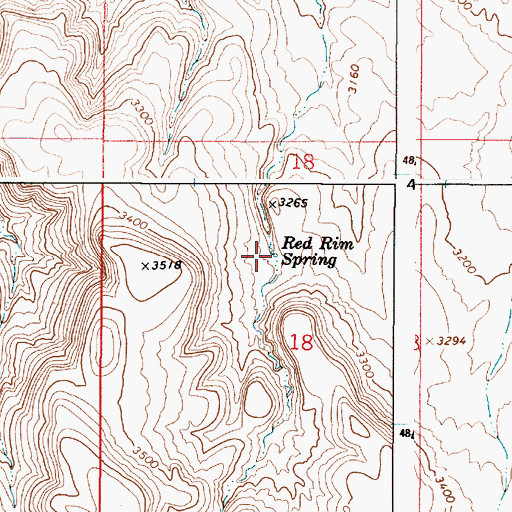 Topographic Map of Red Rim Spring, OR