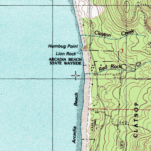 Topographic Map of Red Rock Creek, OR