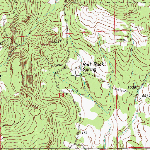 Topographic Map of Red Rock Spring, OR