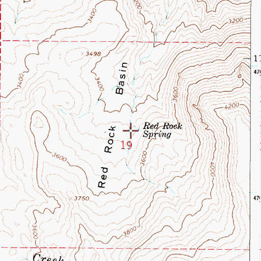 Topographic Map of Red Rock Spring, OR