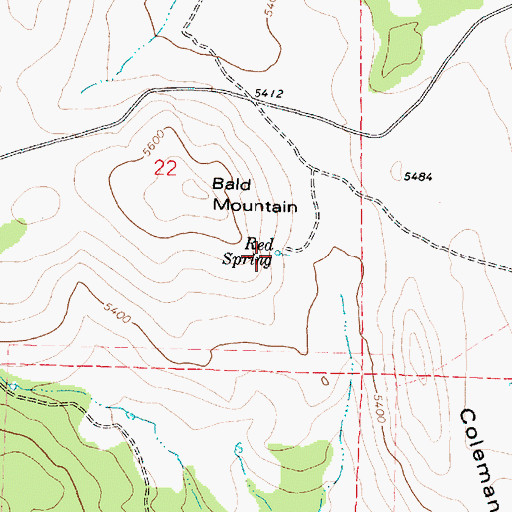 Topographic Map of Red Spring, OR