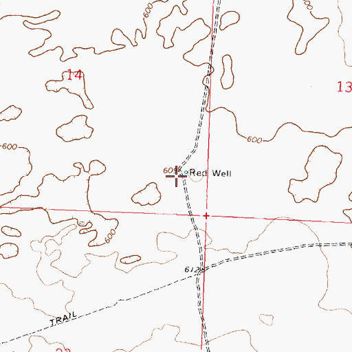 Topographic Map of Red Well, OR