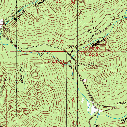 Topographic Map of Redford Creek, OR