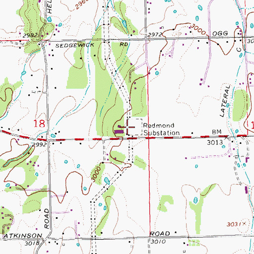 Topographic Map of Redmond Substation, OR