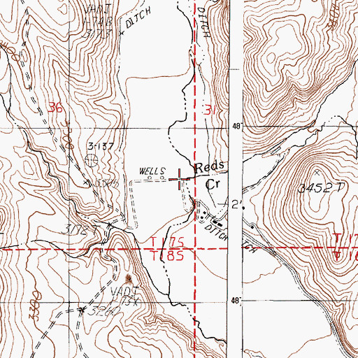 Topographic Map of Reds Creek, OR