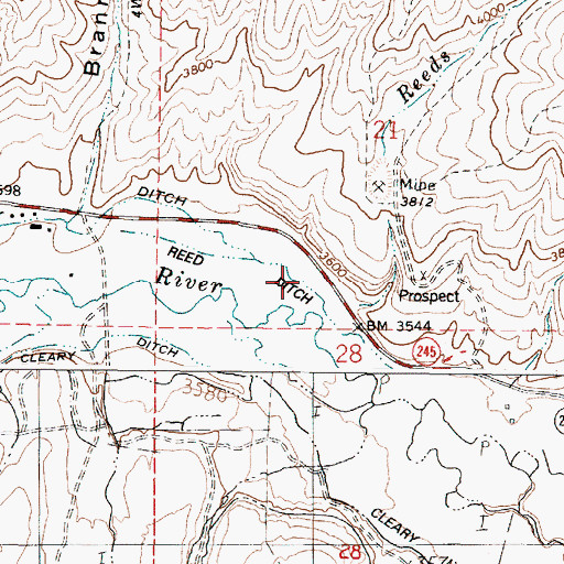 Topographic Map of Reed Ditch, OR