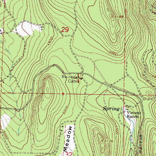 Topographic Map of Reinecke Cabin, OR