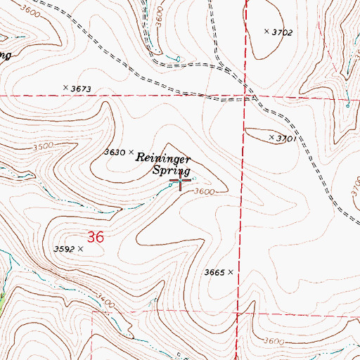 Topographic Map of Reininger Spring, OR