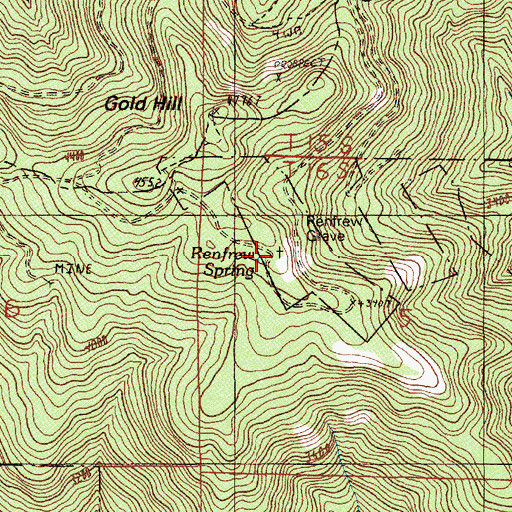 Topographic Map of Renfrew Grave, OR