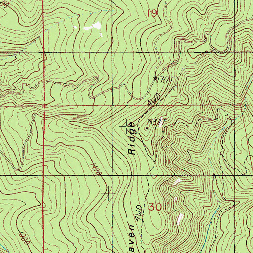 Topographic Map of Renhaven Ridge, OR