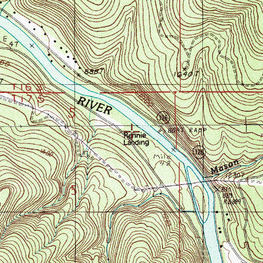 Topographic Map of Rennie Landing, OR
