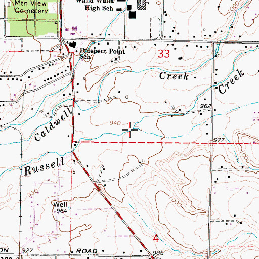 Topographic Map of Reser Creek, OR