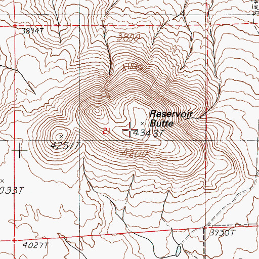 Topographic Map of Reservoir Butte, OR