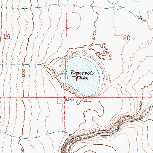 Topographic Map of Reservoir Lake, OR